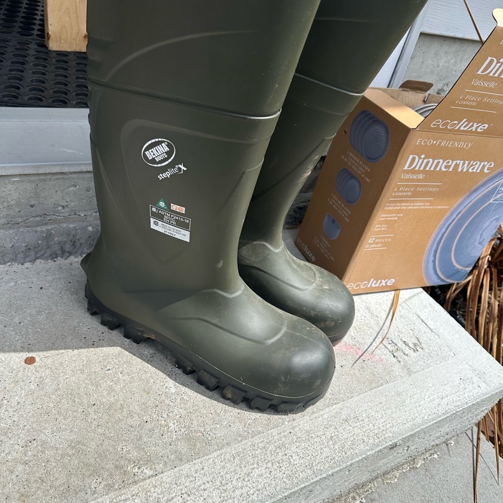 Becijx Green Waterproof Boots